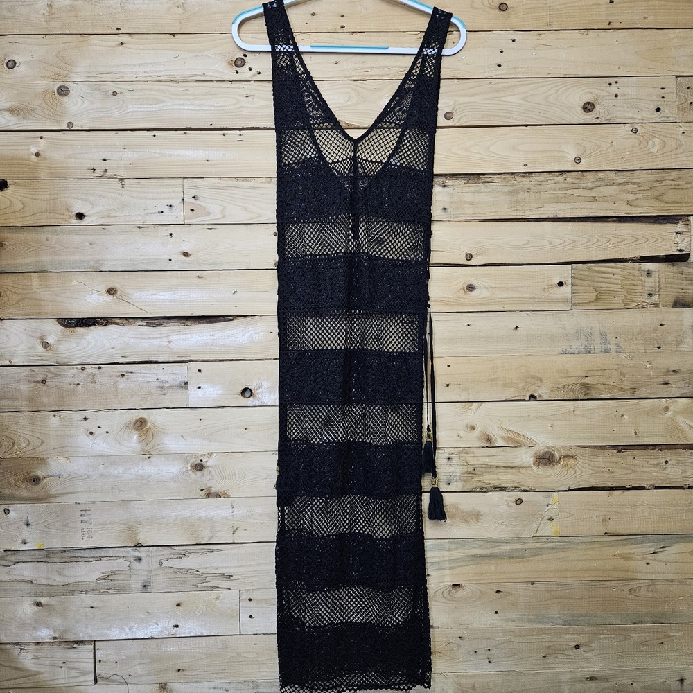 PilyQ Cover Up Midnight Joy XS S Black‎ Crochet Lace Sheer